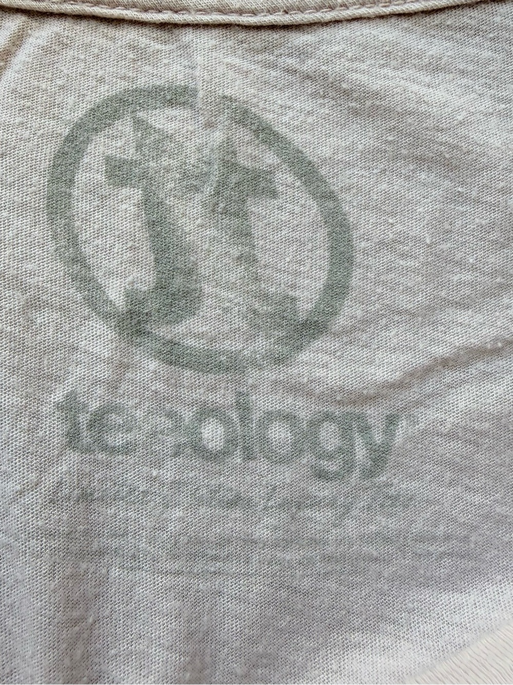 Teeology Graphic Tee with French Light Pink wide off shoulders slouchy relaxed - Picture 4 of 10